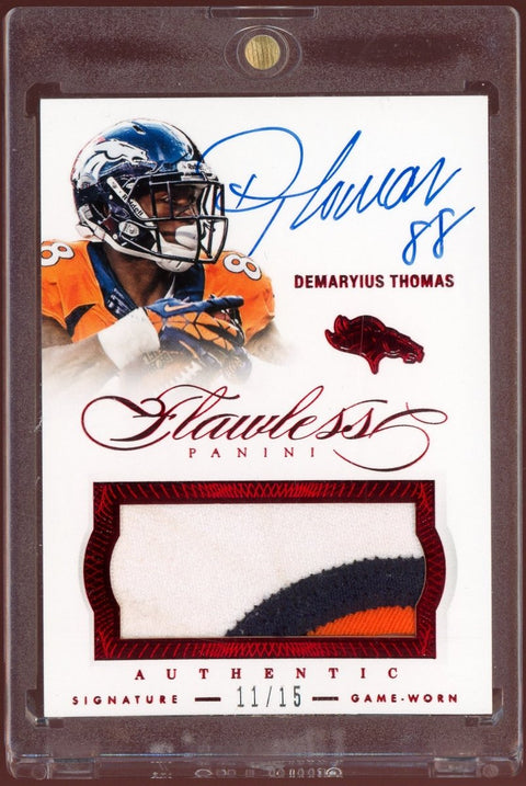 2014 Panini Flawless Football Demaryius Thomas Ruby Patch Auto /15 - underpaidcollectibles
