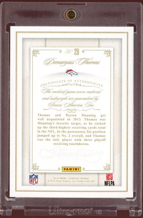 2014 Panini Flawless Football Demaryius Thomas Ruby Patch Auto /15 - underpaidcollectibles