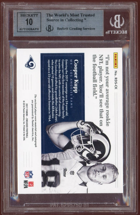 2017 Panini Encased Football Cooper Kupp Rookie Dual Swatch BGS 9 - underpaidcollectibles