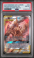 2019 Pokémon Cosmic Eclipse Arceus & Dialga & Palkia GX 221 PSA 8 Deutsch - underpaidcollectibles