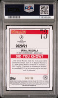 2020 Topps Merlin Chrome UCL Jamal Musiala 73 Aqua Refractor PSA 9 - underpaidcollectibles