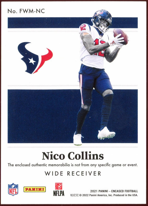 2021 Panini Encased NFL Nico Collins Rookie Patch /25 Texans - underpaidcollectibles