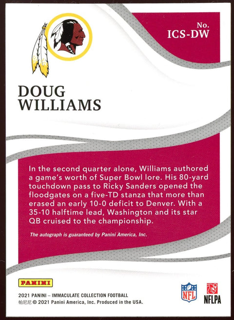 2021 Panini Immaculate Football Doug Williams Comeback Signatures Auto /75 - underpaidcollectibles