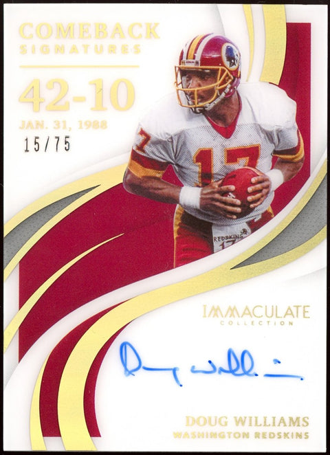 2021 Panini Immaculate Football Doug Williams Comeback Signatures Auto /75 - underpaidcollectibles