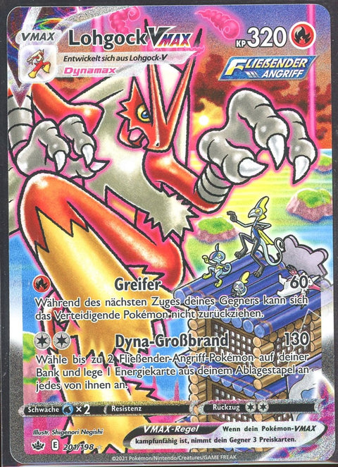 2021 Pokémon Chilling Reign 201/198 Lohgock VMAX Full Art (SWSH) - underpaidcollectibles