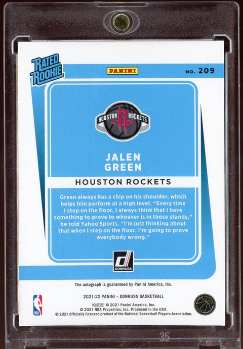 2021/22 Panini Donruss Basketball Jalen Green Rookie Laser Auto /99 - underpaidcollectibles