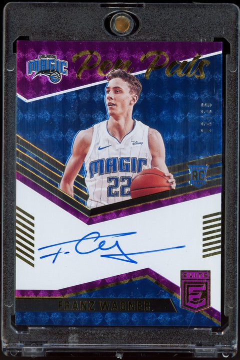 2021/22 Panini Donruss Elite NBA Franz Wagner Pen Pals Purple Rookie Auto /25 - underpaidcollectibles