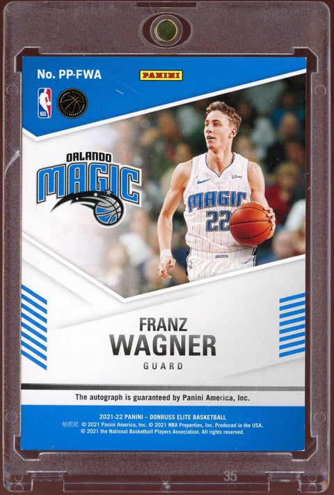 2021/22 Panini Donruss Elite Pen Pals Franz Wagner Blue Rookie Auto /35 - underpaidcollectibles