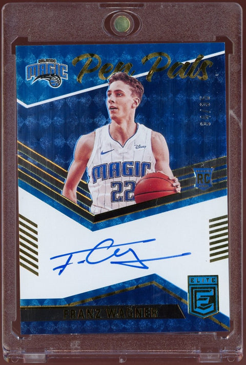 2021/22 Panini Donruss Elite Pen Pals Franz Wagner Blue Rookie Auto /35 - underpaidcollectibles