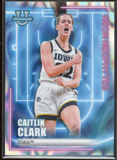 2022 - 23 Bowman U Best Neon Neophytes Lava Refractor NN - 3 Caitlin Clark /50 - underpaidcollectibles