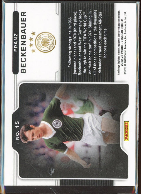 2022 - 23 Panini Obsidian Soccer Franz Beckenbauer Colorblast SSP - underpaidcollectibles