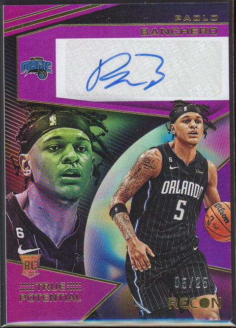 2022 - 23 Panini Recon Basketball Paolo Banchero True Potential RPA /25 Rookie - underpaidcollectibles