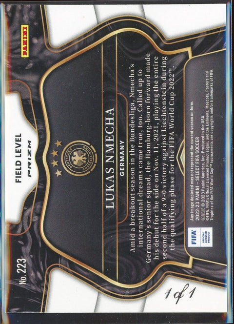 2022 - 23 Panini Select Soccer Lukas Nmecha 223 Field Level Black 1/1 - underpaidcollectibles