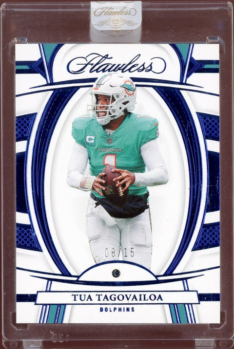 2022 Panini Flawless Tua Tagovailoa No. 41 Dolphins Sapphire /15 - underpaidcollectibles