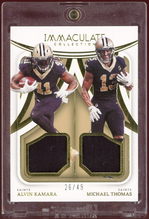 2022 Panini Immaculate NFL Saints Alvin Kamara / Michael Thomas Dual Jersey Relic /49 - underpaidcollectibles