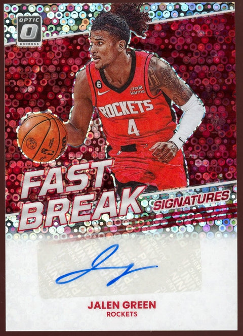 2022/23 Panini Donruss Optic Basketball Jalen Green Fast Break Signatures Auto - underpaidcollectibles