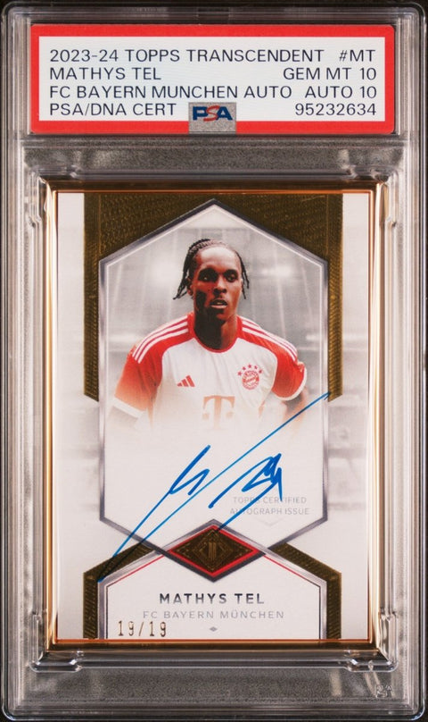 2023 - 24 Topps Transcendent FC Bayern München Autographs MT Mathys Tel PSA 10 - underpaidcollectibles