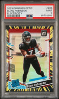 2023 Panini Donruss Optic Football Bijan Robinson 206 Electricity PSA 9 - underpaidcollectibles