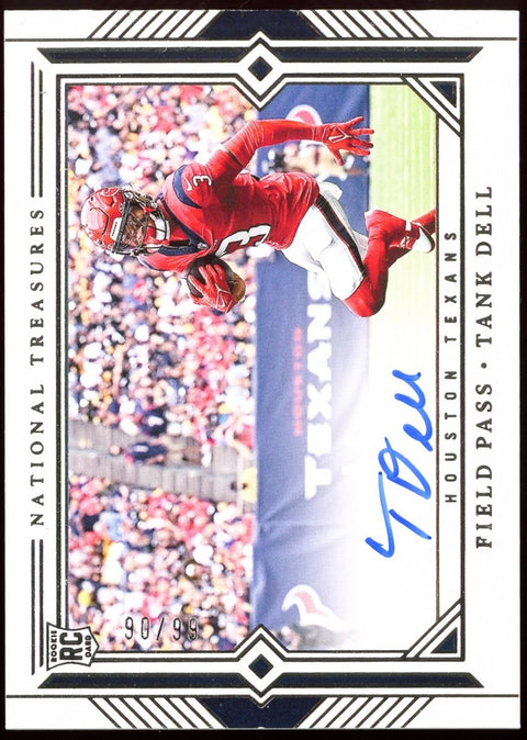 2023 Panini National Treasures Football Tank Dell Field Pass Rookie Auto /99 - underpaidcollectibles