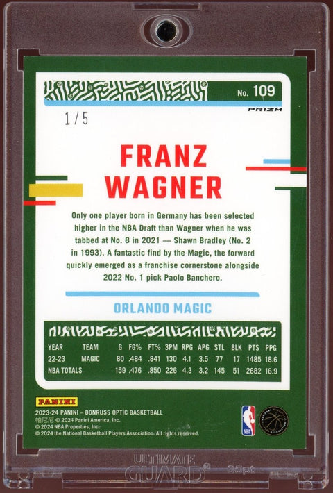 2023/24 Panini Donruss Optic NBA Franz Wagner Green /5 - underpaidcollectibles