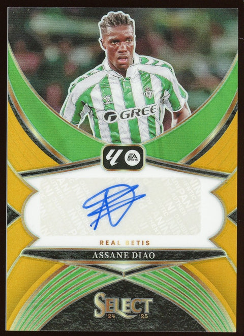 2024 - 25 Panini Select La Liga Assane Diao Auto Gold /10 - underpaidcollectibles