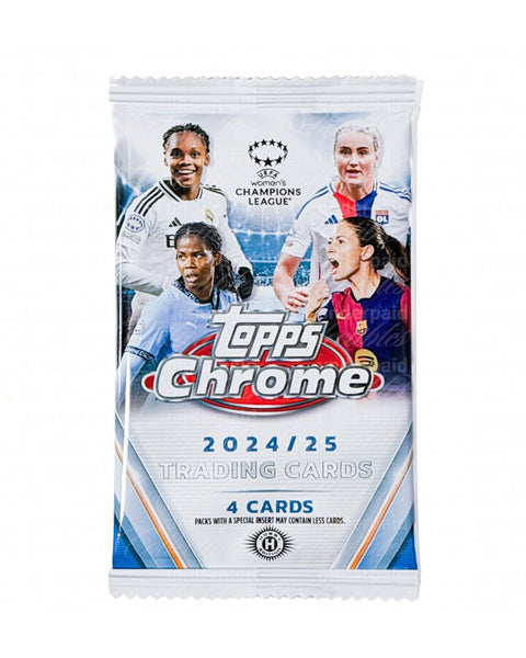 2024 - 25 Topps Chrome UEFA Women's Champions League Soccer Hobby Pack - underpaidcollectibles