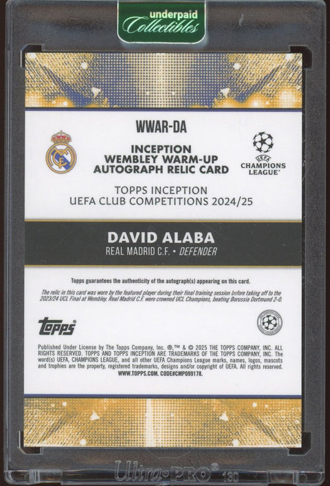 2024 - 25 Topps Inception UCC David Alaba WWAR - DA Patch Auto /15 - underpaidcollectibles