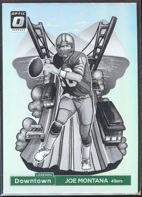 2024 Panini Donruss Optic Downtown Legends Prizm 1 Joe Montana 49ers - underpaidcollectibles