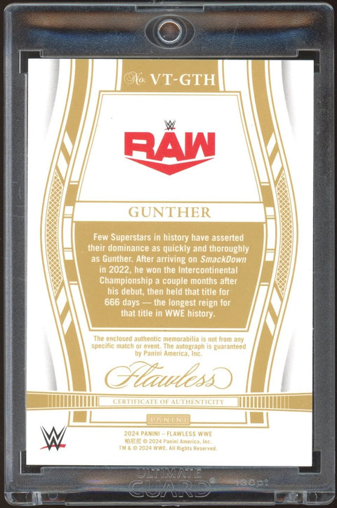 2024 Panini Flawless WWE VT - GTH Gunther Patch Auto Purple /8 - underpaidcollectibles