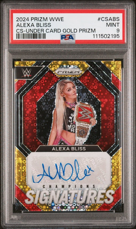 2024 Panini Prizm WWE Champion Signatures CSABS Alexa Bliss Gold Disco /10 PSA 9 - underpaidcollectibles