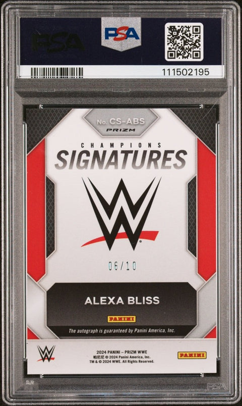 2024 Panini Prizm WWE Champion Signatures CSABS Alexa Bliss Gold Disco /10 PSA 9 - underpaidcollectibles