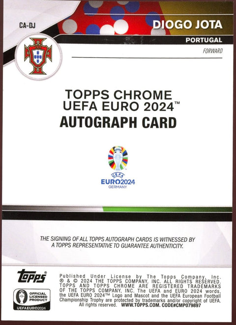 2024 Topps Chrome UEFA Euro Diogo Jota Autograph CA-DJ - underpaidcollectibles