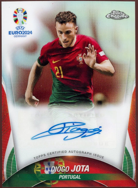 2024 Topps Chrome UEFA Euro Diogo Jota Autograph CA-DJ - underpaidcollectibles