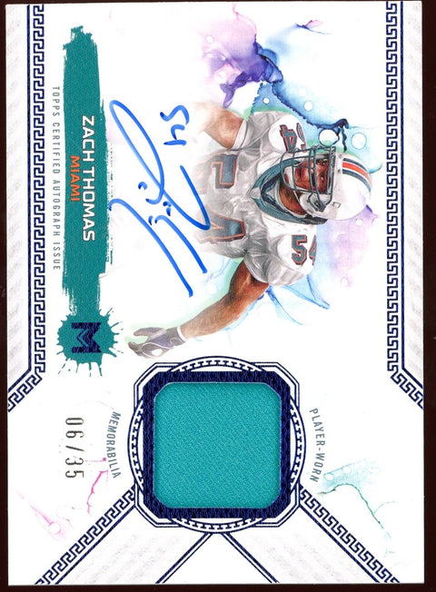2024 Topps Motif Football Zach Thomas Miami Relic Auto /35 - underpaidcollectibles