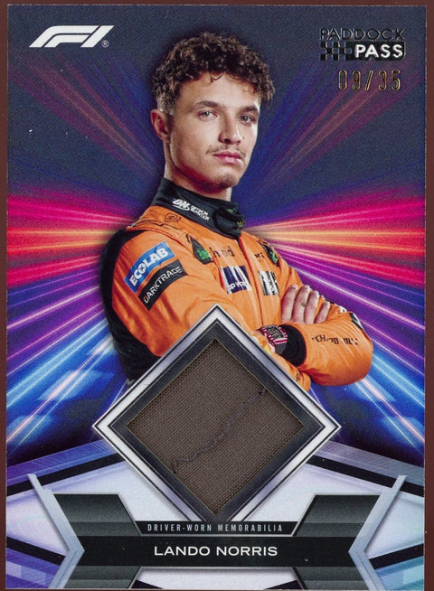 2024 Topps Paddock Pass Formula 1 Lando Norris Relic /35 FR-NOR - underpaidcollectibles