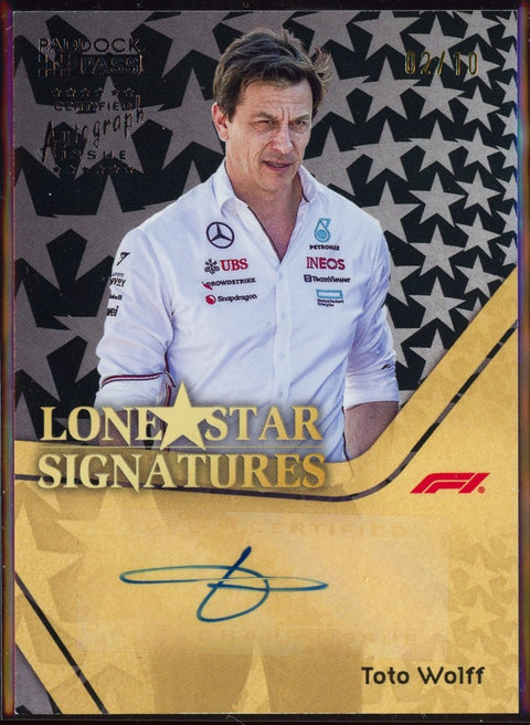 2024 Topps Paddock Pass Formula 1 Toto Wolff Lonestar Signatures Auto /10 - underpaidcollectibles