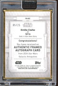 2024 Topps Star Wars Galactic Antiquities Emilia Clarke Framed Auto /25 Qi'Ra - underpaidcollectibles