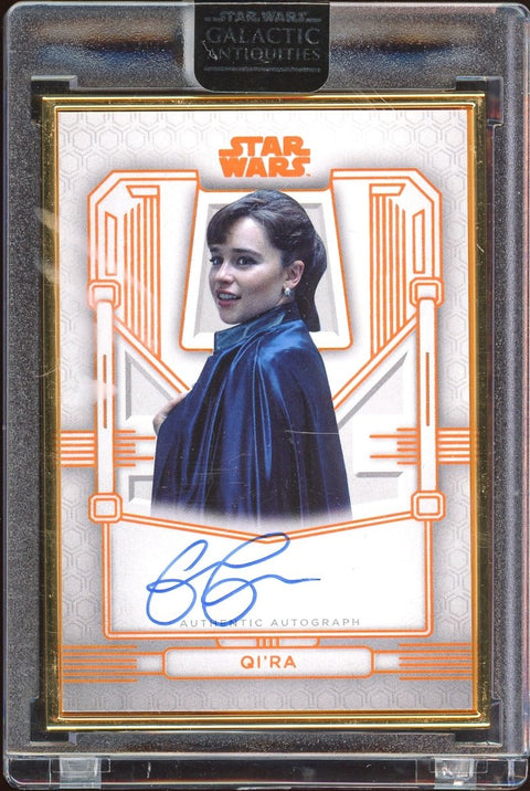 2024 Topps Star Wars Galactic Antiquities Emilia Clarke Framed Auto /25 Qi'Ra - underpaidcollectibles