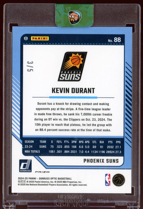 2024/25 Panini Donruss Optic Basketball Kevin Durant 88 Green Disco /5 - underpaidcollectibles