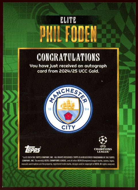 2024/25 Topps UCC Gold Phil Foden Auto Man City /99 - underpaidcollectibles