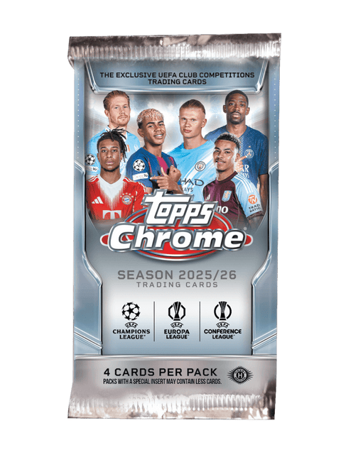 2025 - 26 Topps Soccer Chrome UCC UEFA Club Competitions Hobby Pack - underpaidcollectibles
