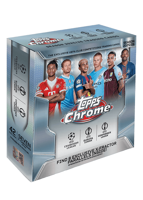 2025 - 26 Topps Soccer Chrome UCC UEFA Club Competitions Mega Box - underpaidcollectibles