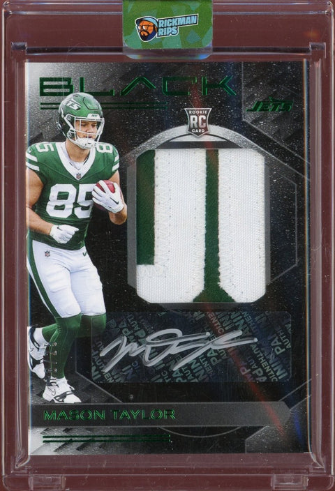 2025 Panini Black Football Mason Taylor Green Patch Auto /25 - underpaidcollectibles