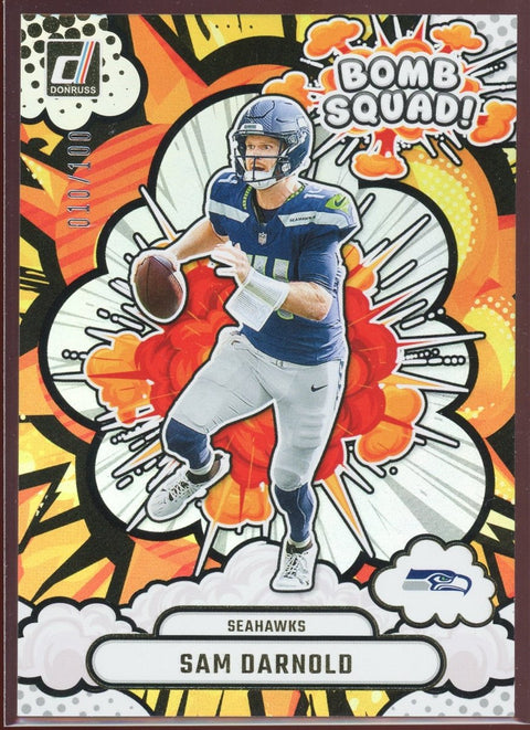 2025 Panini Donruss Football NFL Sam Darnold Bomb Squad /100 - underpaidcollectibles