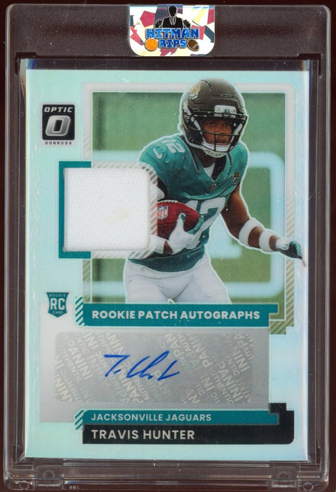 2025 Panini Donruss Optic Football Travis Hunter Rookie Patch Auto /35 RPA-THR - underpaidcollectibles