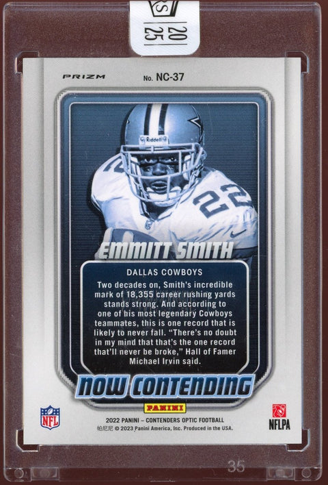 2025 Panini Honors Contenders Optic Emmitt Smith Buyback 1/1 On-Card Auto - underpaidcollectibles