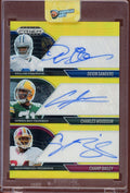 2025 Panini Prizm Black NFL Sanders / Woodson / Bailey Triple Auto PTA - CB Gold /10 - underpaidcollectibles