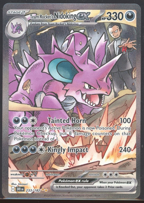 2025 Pokémon Destined Rivals 233 Team Rocket's Nidoking ex (EN) - underpaidcollectibles
