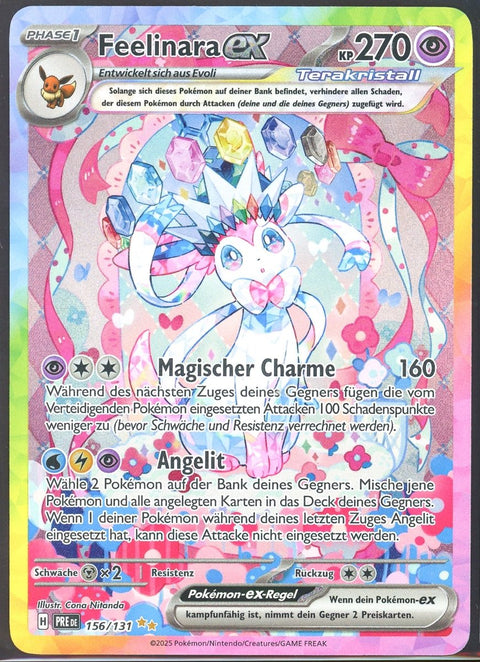 2025 Pokémon Pre DE 156/131 Feelinara ex Holo Secret Rare - underpaidcollectibles