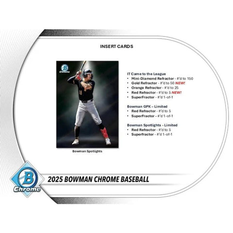 2025 Topps Bowman Chrome Baseball MLB Hobby Box - underpaidcollectibles